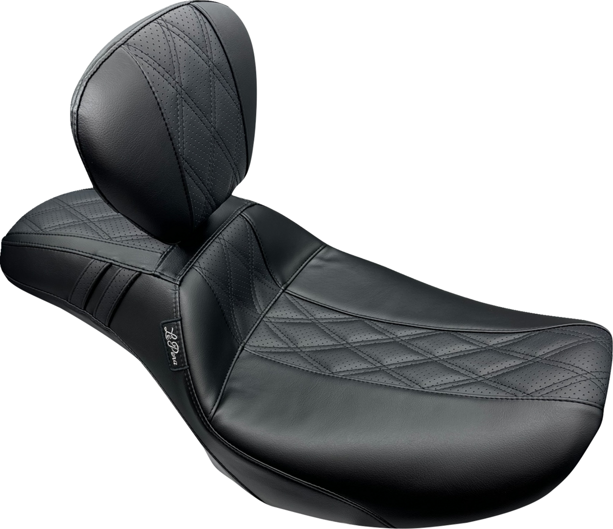 Le Pera Outcast Daddy Long Legs Seat - W/ Backrest - GT2 Inlay - FLH/FLT '23-'25