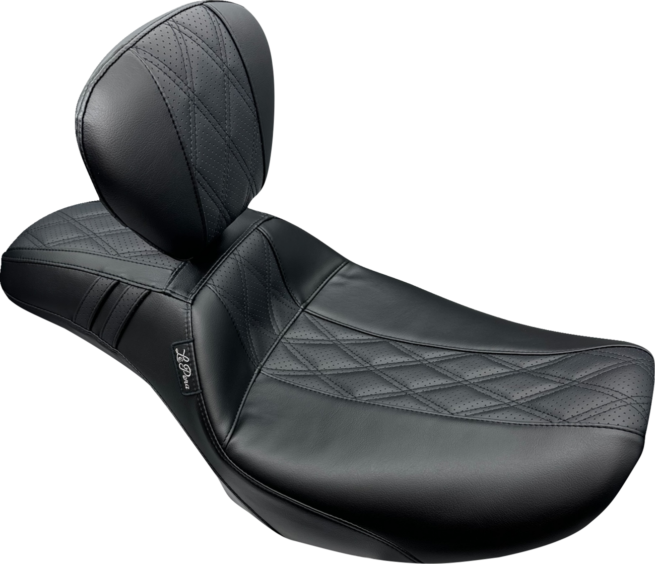 Le Pera Outcast Daddy Long Legs Seat - W/ Backrest - GT2 Inlay - FLH/FLT '23-'25
