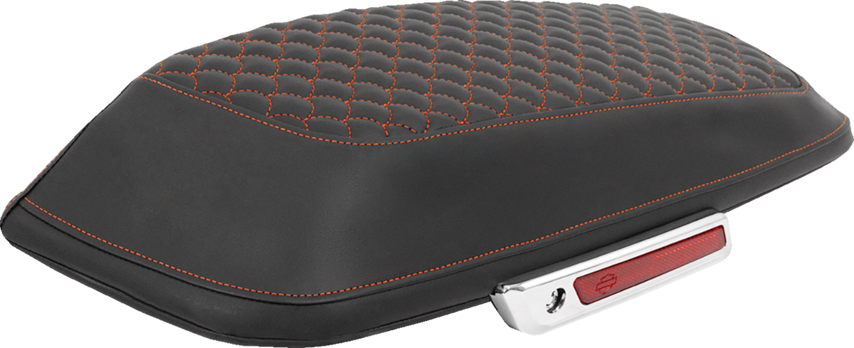 Saddlemen Saddlebag Lid Covers - Dragon Scale - Orange Stitch - FLH/FLT '14-'25