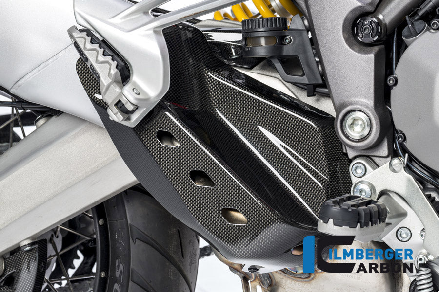 Ilmberger Carbon Exhaust Protector Ducati MTS 1200 2016 Enduro - Gloss / Plain