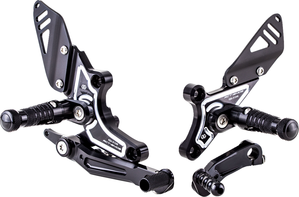Gilles Tooling Adjustable Rearset - Black/Silver - BMW
