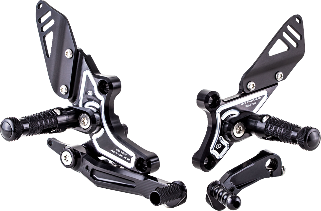 Gilles Tooling Adjustable Rearset - Black/Silver - BMW