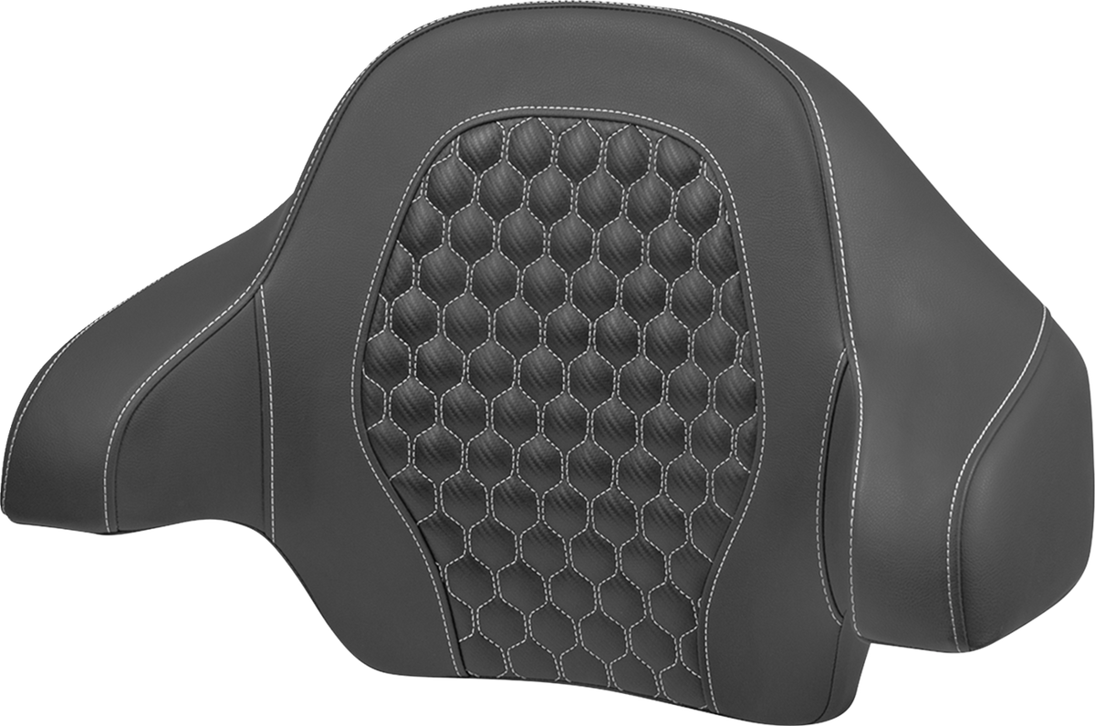 Saddlemen Tour Pack Backrest Pad - Honeycomb - White Stitching - FLH/FLT '14-'24