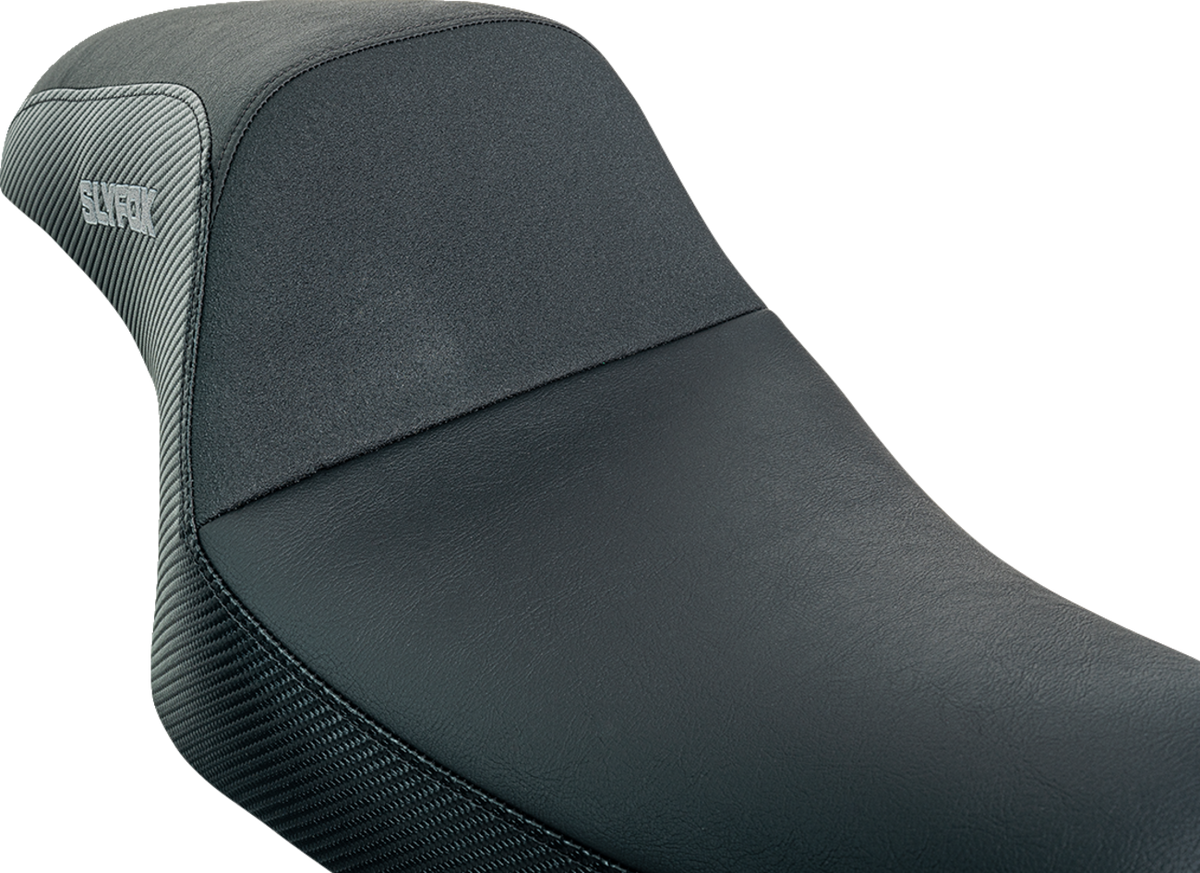 Slyfox Drifter Seat - Gray Logo - Black Vinyl W/ Slipstop - Carbon Fiber - XL '04-'22