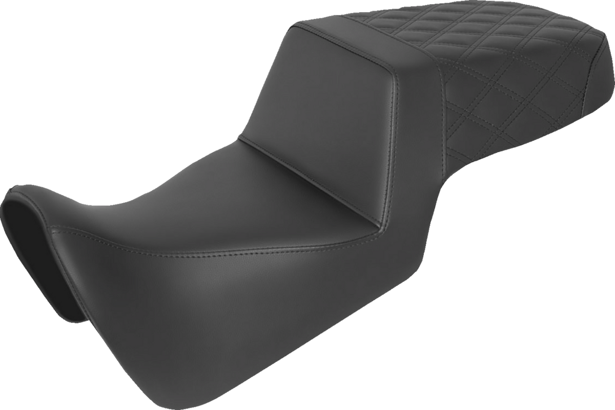 Saddlemen Step-Up Seat - Front Smooth/Rear Lattice Stitch - Black - Pan America '21-'24