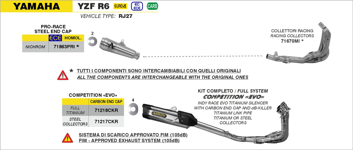 Arrow 71670MI Racing Headers