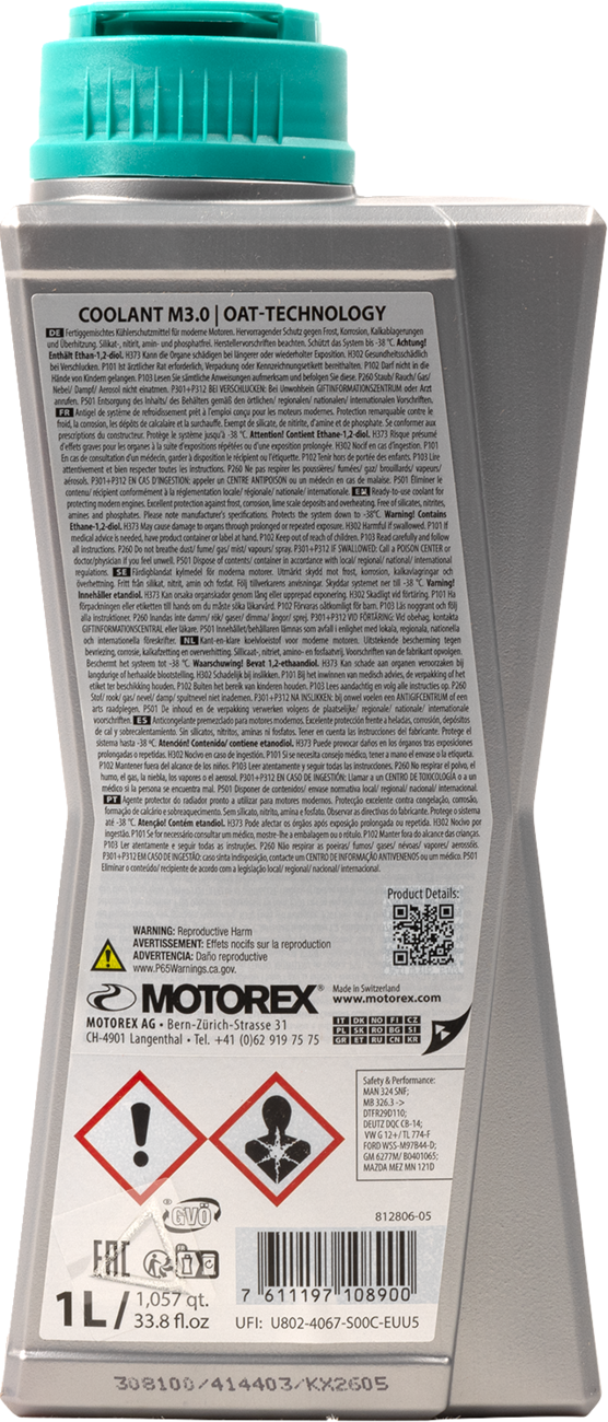Motorex M3.0 Coolant - Ready-To-Use - 1L