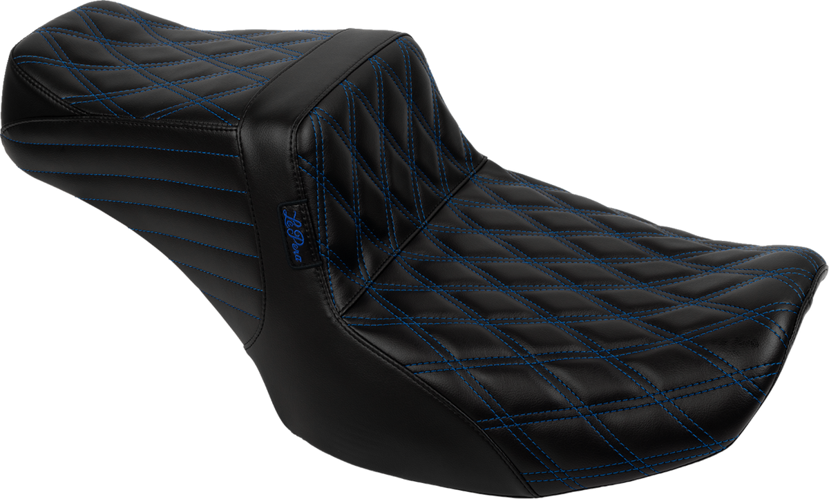 Le Pera Tailwhip Seat - Blue Double Diamond Stitch - FLH/FLT -'23-'25