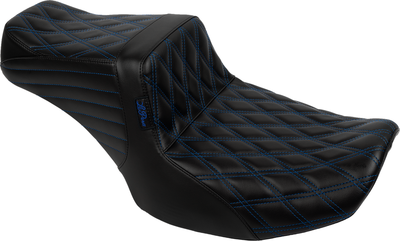 Le Pera Tailwhip Seat - Blue Double Diamond Stitch - FLH/FLT -'23-'25