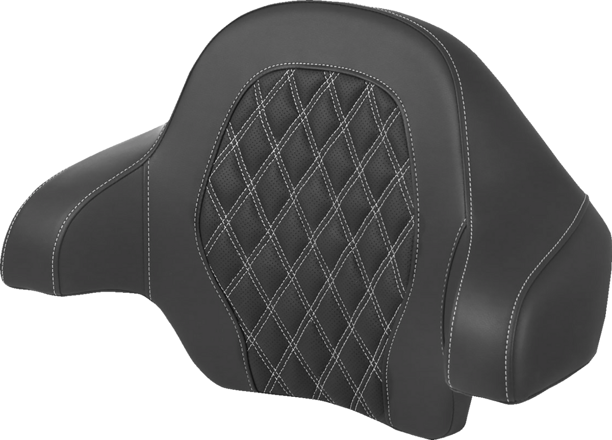 Saddlemen Tour-Pak® Backrest Pad - Lattice Stitch - White Stitch - FL '14-'24