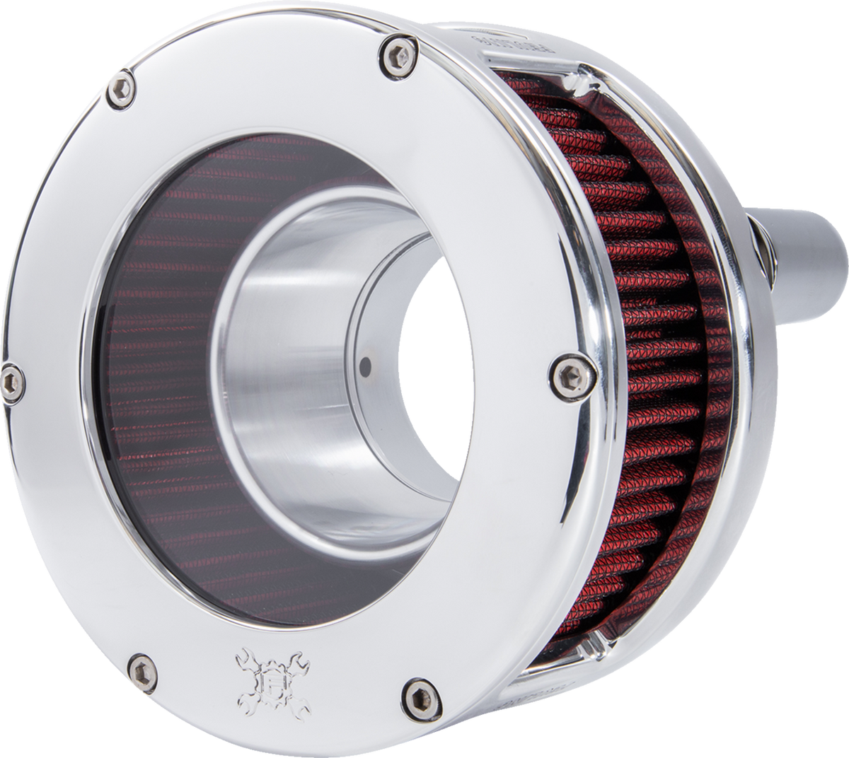Feuling Parts BA Series Air Cleaner Kit - Chrome - Red Filter