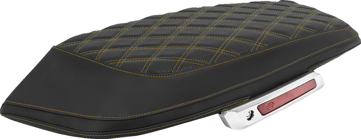Saddlemen Saddlebag Lid Covers - Lattice - Gold Stitch - FLH/FLT '23-'25
