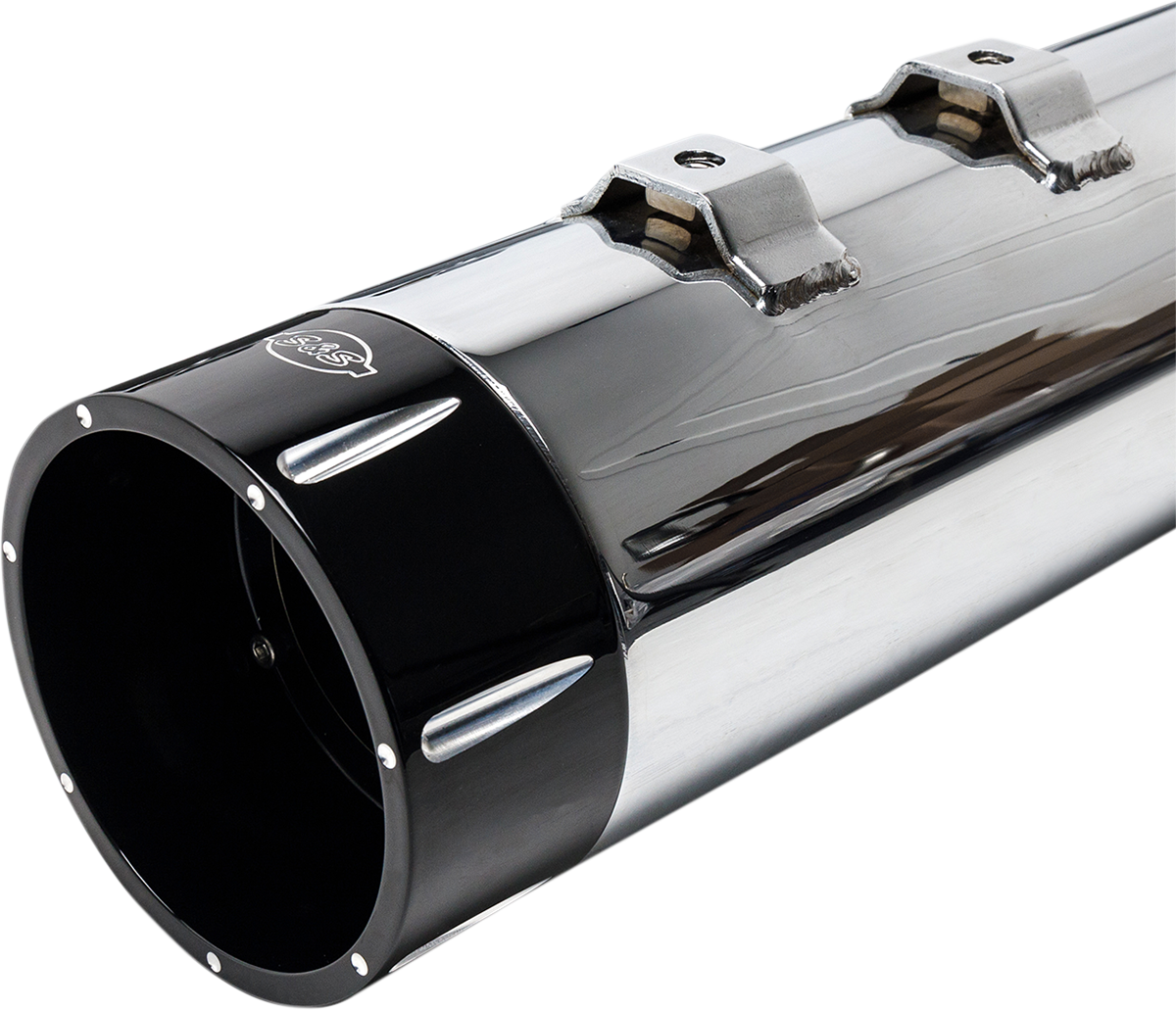 S&S Cycle 4-1/2" MK45 Performance Mufflers - Black With Black Thruster