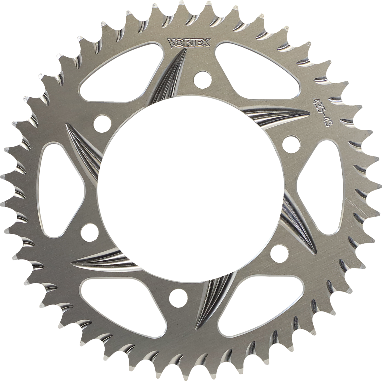 Vortex Aluminum Sprocket - Silver - Rear - 43 Tooth