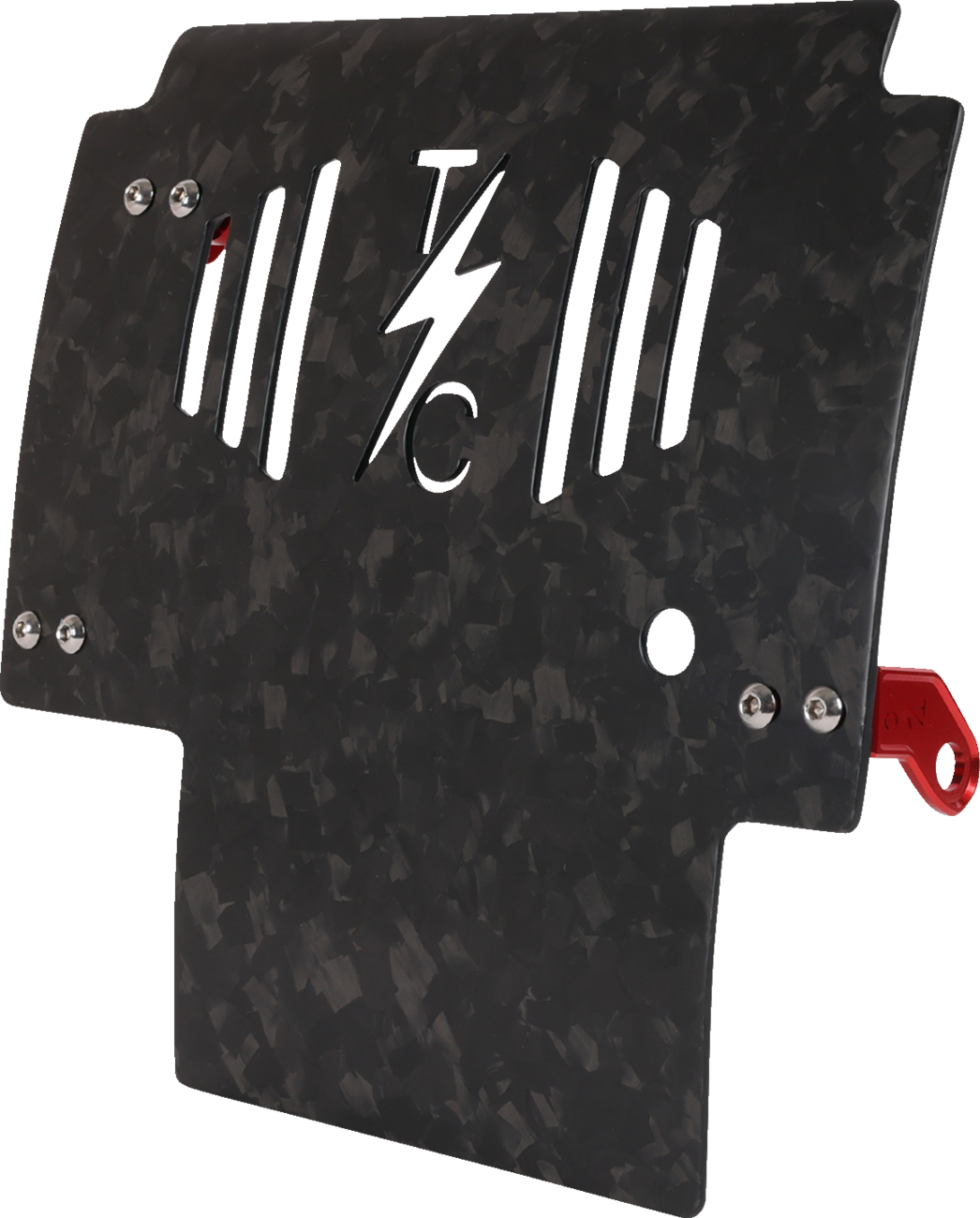 Thrashin Supply CO. Skid Plate - Carbon Fiber/Forged - With Red Brackets - FLHX/FLTRX