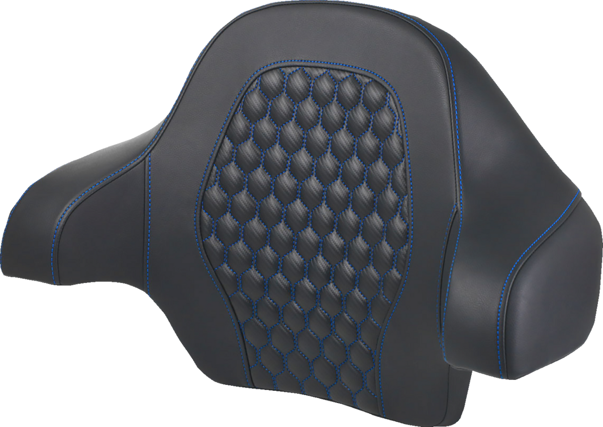 Saddlemen Tour Pack Backrest Pad - Honeycomb - Blue Stitching - FL '14-'24