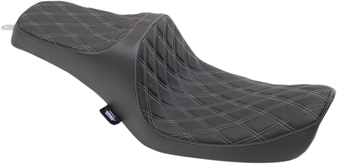 Drag Specialties Seats Predator III Seat - Double Diamond - Silver Stitching - FXD '96-'03