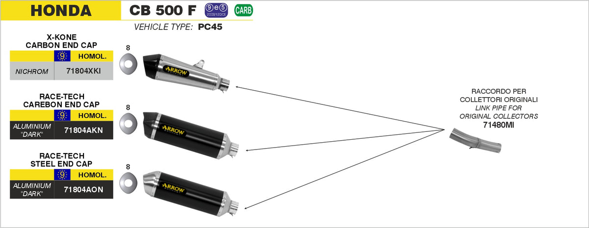 Arrow 71804AON Race-Tech Aluminium Dark Slip On