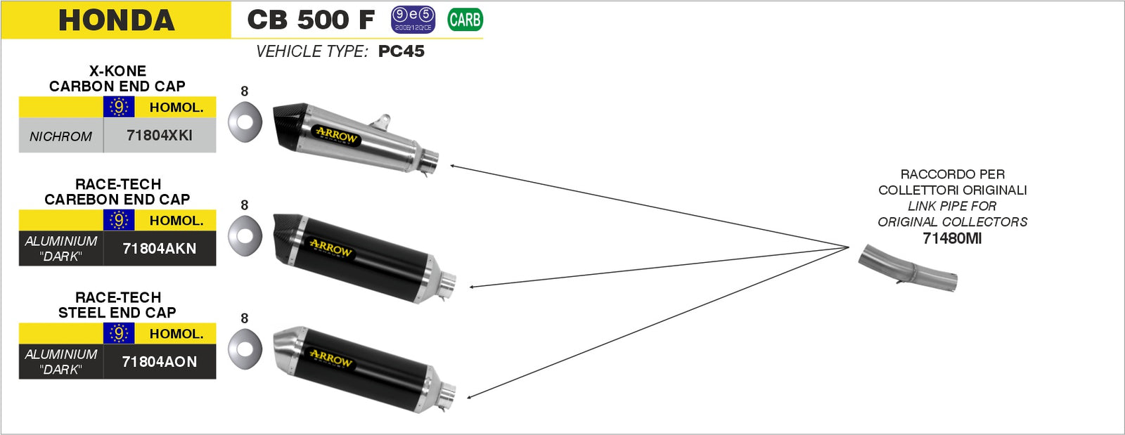 Arrow 71804AON Race-Tech Aluminium Dark Slip On
