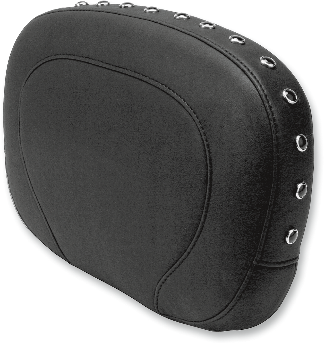 Mustang Passenger Backrest Pad - Smooth - Black Studs - FLHR/FLHX '94-'21