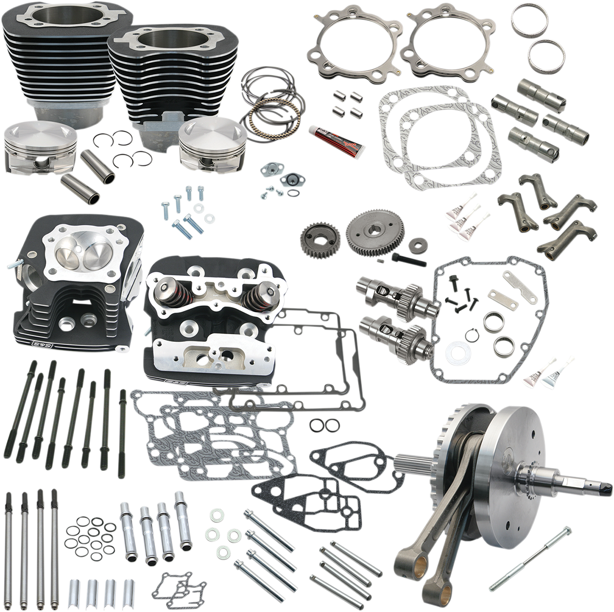 S&amp;S Cycle 124" Hot Set Up® - Big Bore/Stroker - Wrinkle Black - 96b/103b/110b Twin Cam