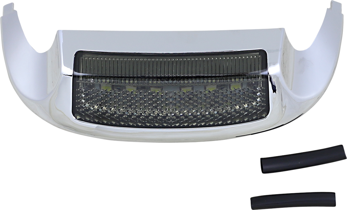 Custom Dynamics LED Front Fender Tip - White LED/Smoke Lens - Chrome