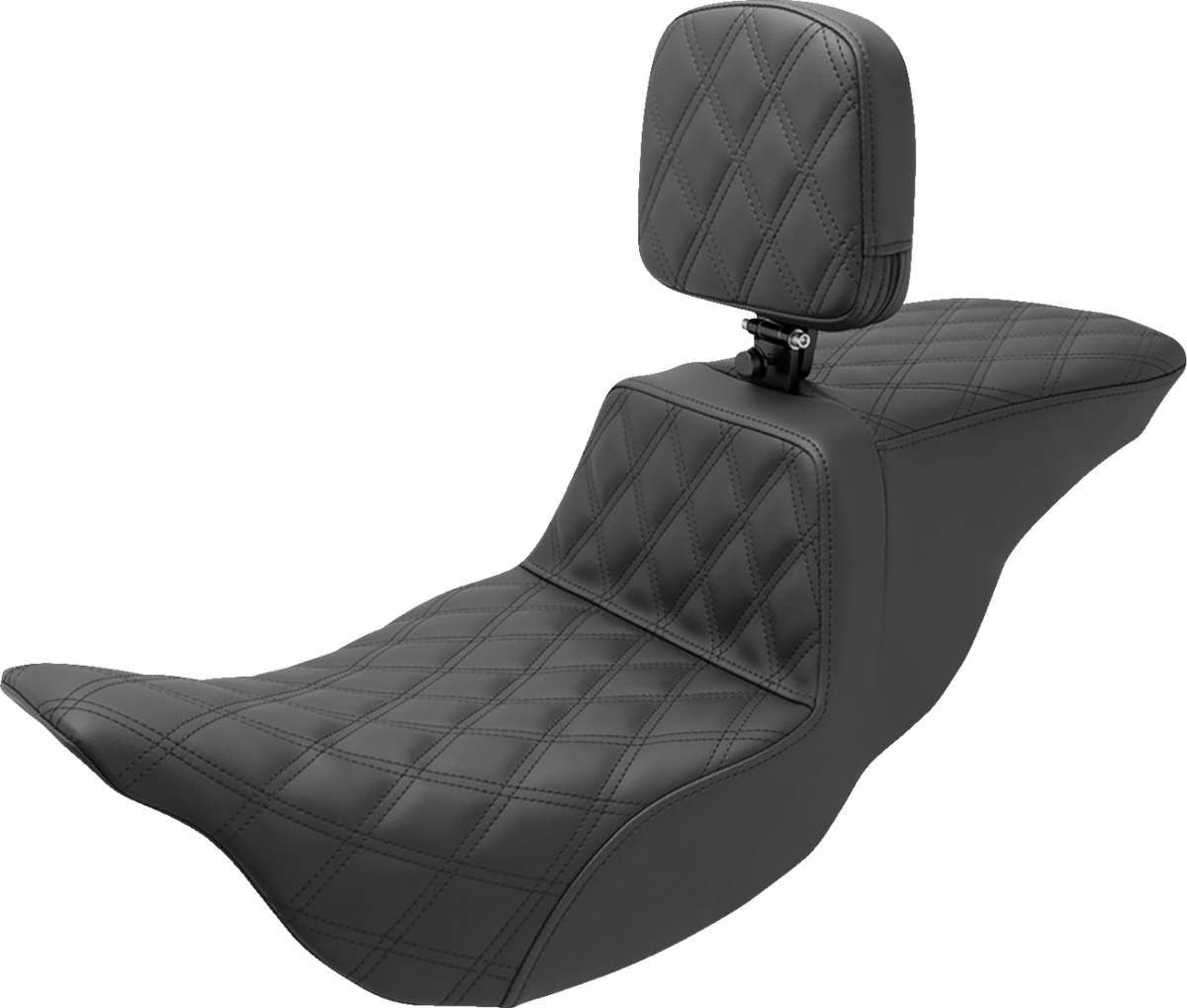 Saddlemen Tour Step-Up Seat - Rider Backrest - Full Lattice Stitch - FL '08-'24