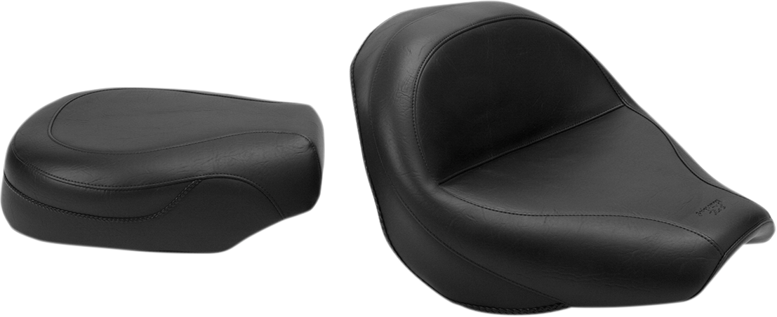 Mustang Seat - Vintage - Wide - Touring - Without Driver Backrest - Two-Piece - Smooth - Black - VTX1300