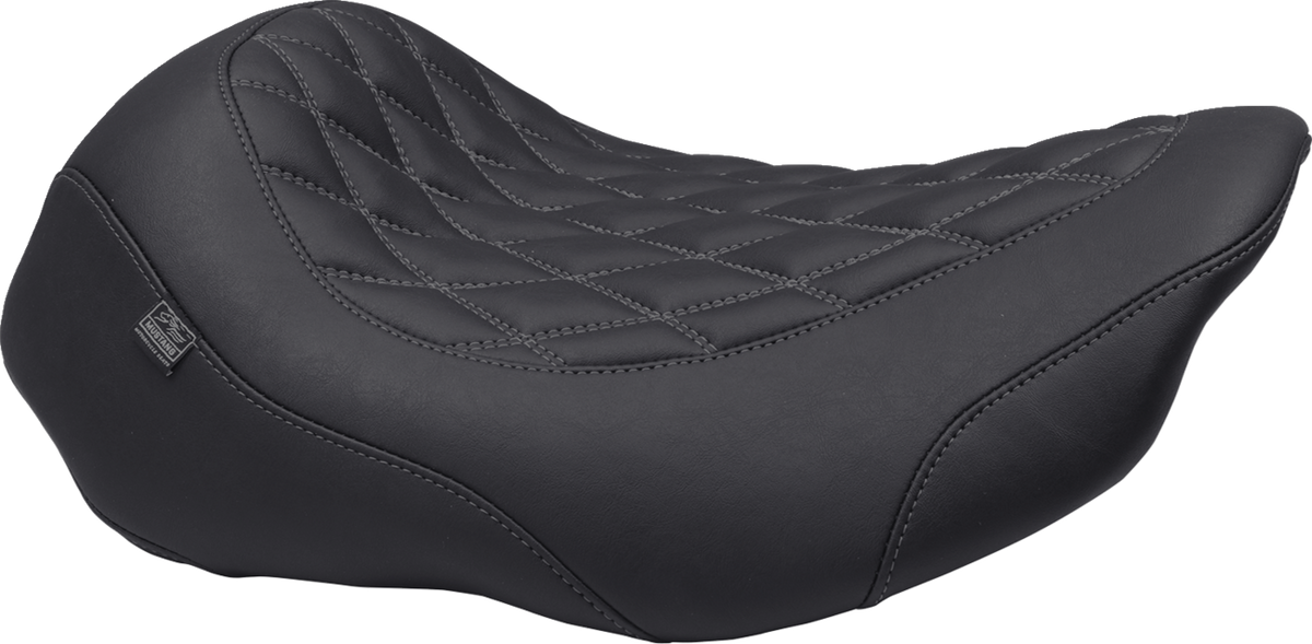 Mustang Wide Tripper™ Seat - Solo - Gun Metal Stitching - FLT/FLH '23-'25