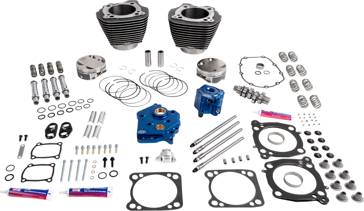 S&amp;S Cycle 132" Power Package - HPT496 - Chain Drive - Water Cooled - Black Granite - 114"/117" M8