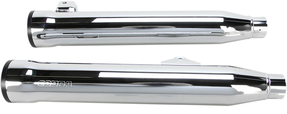 Cobra Slip-On Mufflers With Race-Pro Tips - 3" - Chrome - FXDWG '10-'17