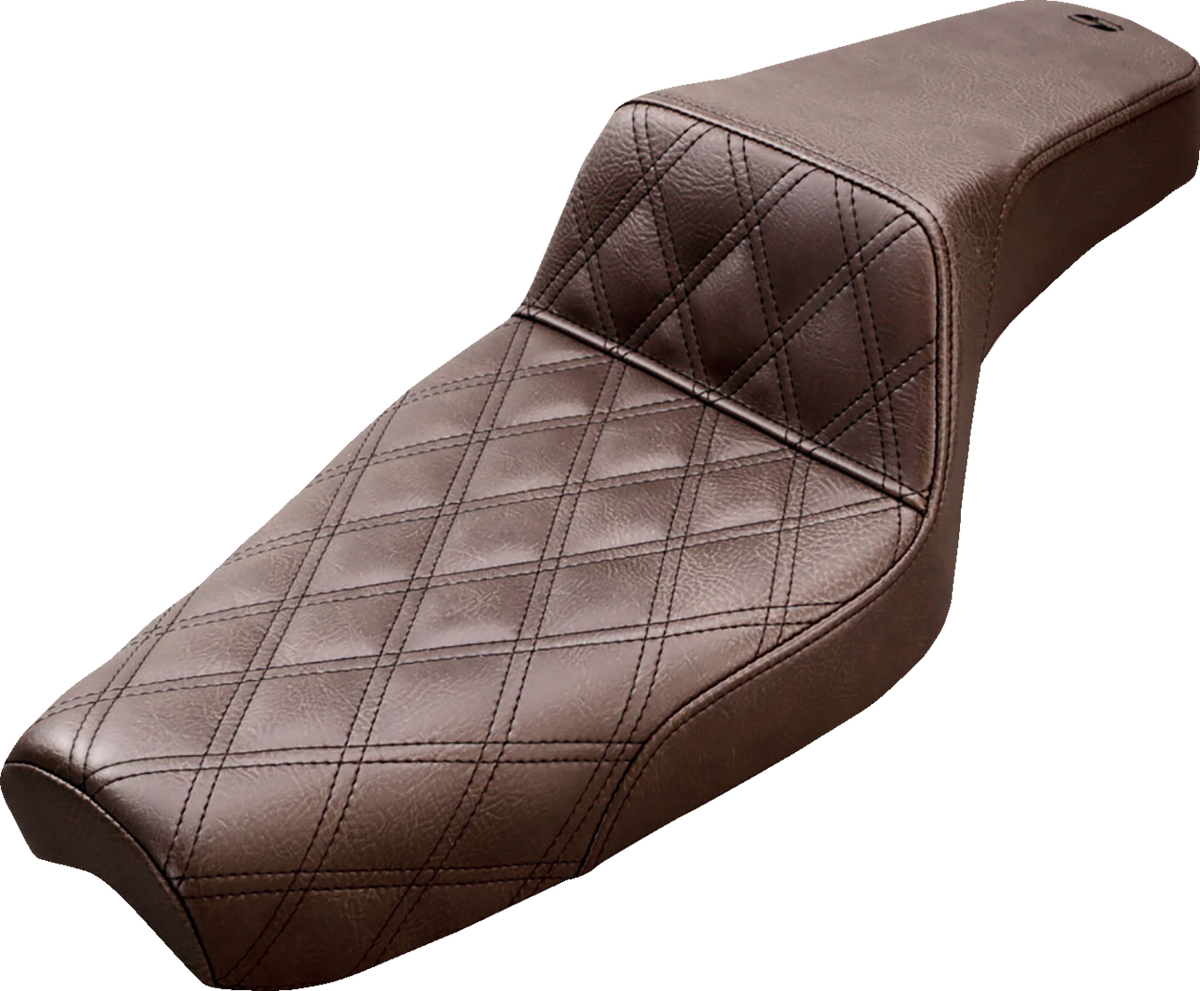 Saddlemen Step-Up Seat - Front Lattice Stitch - Brown - XL