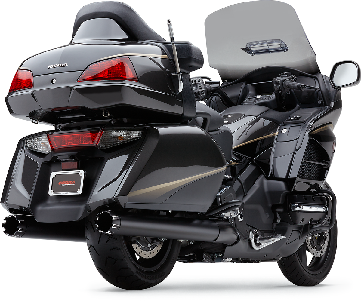 Cobra 4" Slip-On Mufflers - Dual Cut - Black - GL 1800