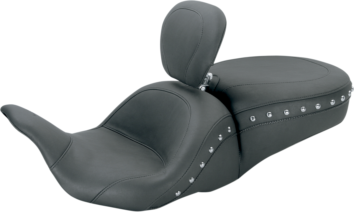 Mustang Lowdown Seat With Driver Backrest - Chrome Studded - FL '08-'25