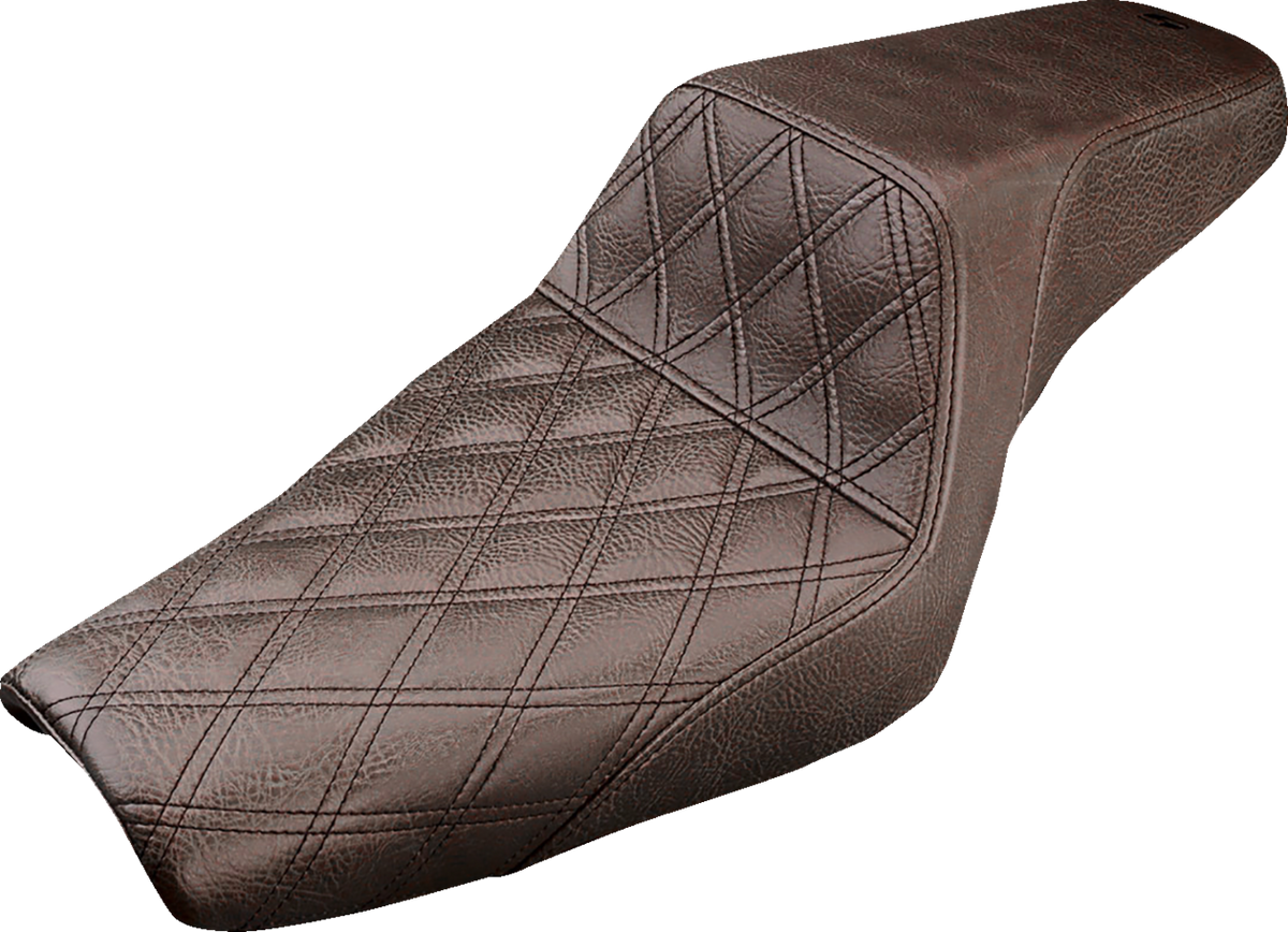 Saddlemen Step-Up Seat - Front Lattice Stitch - Brown - XL