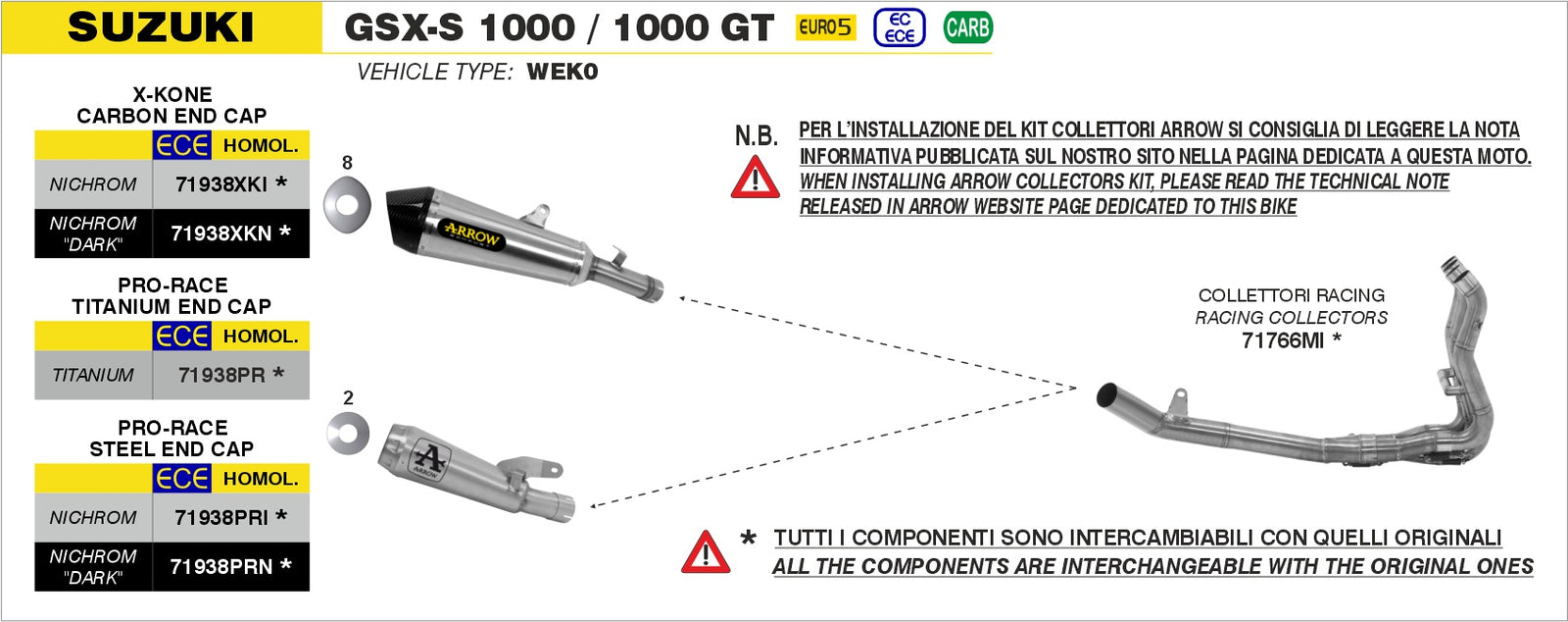 Arrow 71766MI Non Catalized Racing Headers