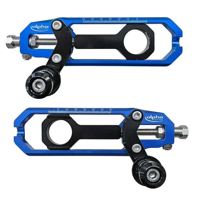 Alpha Racing Evo Plus Complete Chain Adjuster Kit BMW K67 S1000RR - Blue