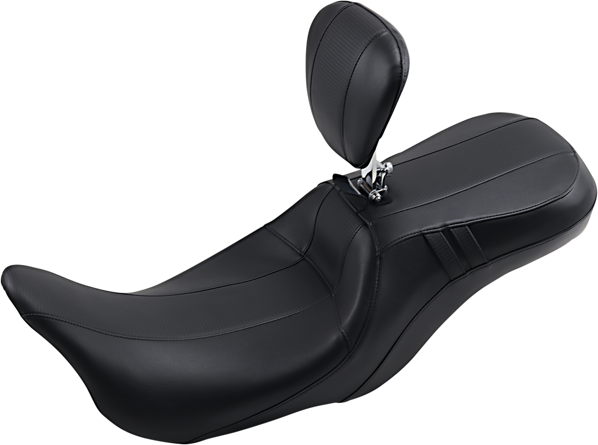 Le Pera Outcast GT Seat - 2-Up - With Backrest - Black Carbon Fiber - FL '08-'23