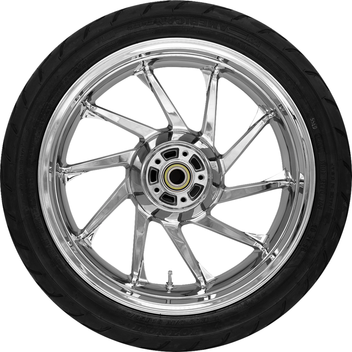 Coastal Moto Hurricane Rear Wheel - Chrome (18") | Dunlop AE Tire (180/55b18))