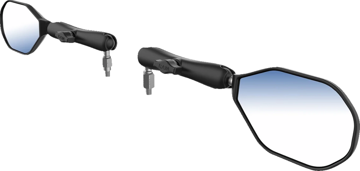 RAM Mounts Tough-Mirror™ - Side View - Oval - Black - Left/Right - Long Arm