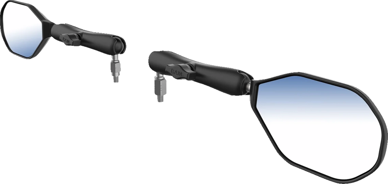 RAM Mounts Tough-Mirror™ - Side View - Oval - Black - Left/Right - Long Arm