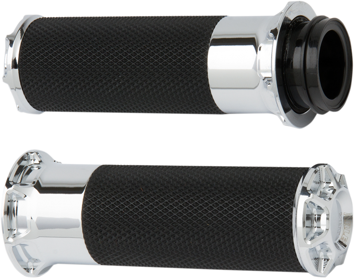 Arlen NESS Beveled Grips - Cable - Chrome