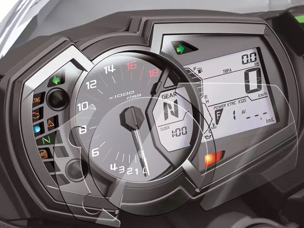 Shieldotron Kawasaki Ninja 1000 2017+, Ninja 250 / 400 / 650, Versys X-300, Z1000SX 2017+, ZX-6R 2019+ Instrument Cluster Protector