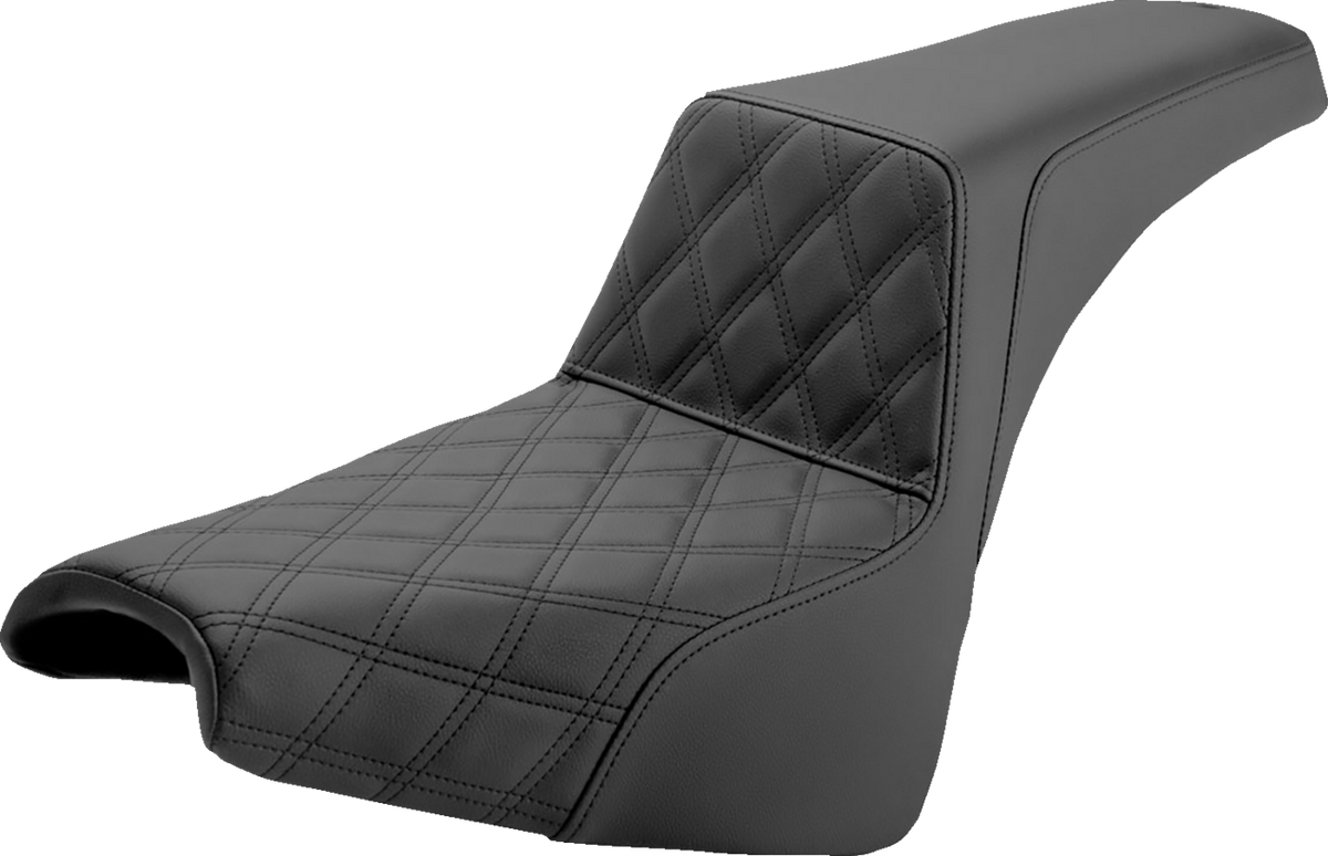 Saddlemen Step-Up Seat - Front Lattice Stitch - Black - FX '18-'24