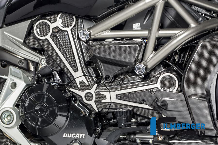 Ilmberger Carbon Cam Belt Covers With Chrome Decal Ducati XDiavel 2016 - Gloss