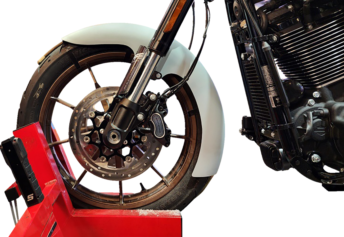 Paul Yaffe Bagger Nation Sport Front Fender - 19" Wheel - Black Inverted Fork Adapter - HD Softail