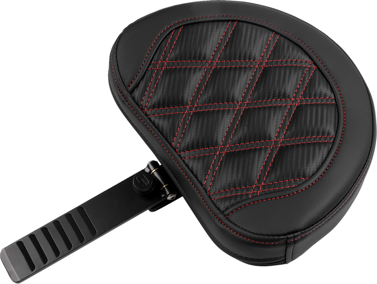 Saddlemen Roadsofa™ Extended Reach Seat - With Backrest - Lattice Stitch - Red Stitch - FLTR/FLHX '23-'24