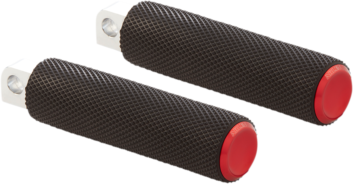 Arlen NESS Passenger Knurled Foot Pegs - Red - FL/FX '18-'25