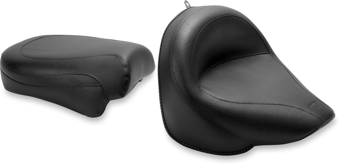 Mustang Seat - Vintage - Wide - Touring - Without Driver Backrest - Two-Piece - Smooth - Black - XVS