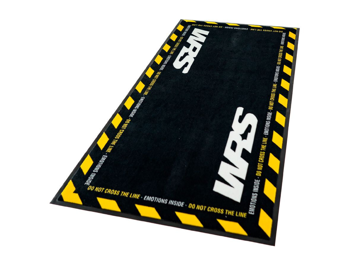 WRS Original Rectangular Motorcycle Carpet With Logo And Yellow Line
